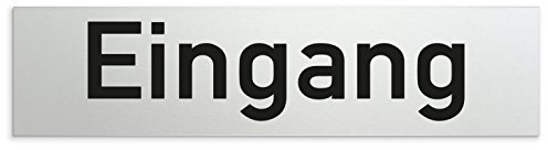 Kinekt3d Leitsysteme Schild/Türschild 160 x 40 x 1,5 mm - Aluminium Vollmaterial eloxiert - Oberfläche in geschliffener Edelstahloptik - 100% Made in Germany (Eingang)