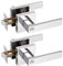 Probrico 2 Pack Privacy Door Lever Polished Chrome Door Handle for Bathroom Stainless Steel Internal Door