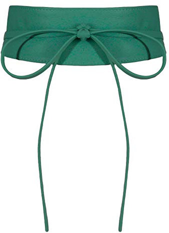 malito – Damen Taillengürtel aus 100% weichem Echtleder – Onesize Bindegürtel mit verstellbarem Taillenband – breiter Wickelgürtel mit Schleife – Hüftgürtel G100 (Grün)