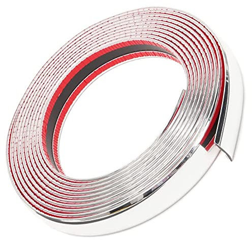WANLIAN Karosserie Chromleiste,1 breiter,Chrom Zierleiste selbstklebend universal Auto Chromleiste Leisten Flexibel Dekorstreifen 25mm x 5m