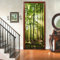 HAIZHA Türfolie selbstklebend 3D Grün Wald Sonnenschein 77x200cm Dekorfolie selbstklebend Sticker für Türen Tür-Bilder Aufkleber Deko Wohnung modern