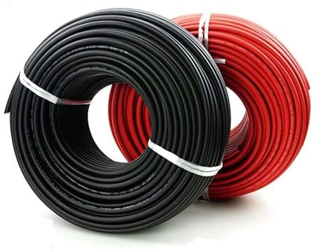 Solar Panel PV Cable DC Rated Black 4mm²/6mm² - Quality Wire by LukAro (15 meters, 4mm² Black)