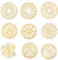 OLYCRAFT 9 Stück Orgonit Aufkleber Magischer Kreis Metall Aufkleber Goldene Messing Aufkleber Selbstklebend Goldene Metall Aufkleber Für Scrapbooking Basteln Telefon Wasserflasche Dekor - 4x4 cm