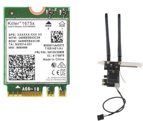 HighZer0 Electronics AX1675x Killer Series Desktop Wi-Fi 6E Kit | 2.4 Gbps | Bluetooth 5.3 Support | PCIe x4 | Tri Band 2.4/5/6 GHz No vPro AX210.NGWG.NVX (AX1675x)