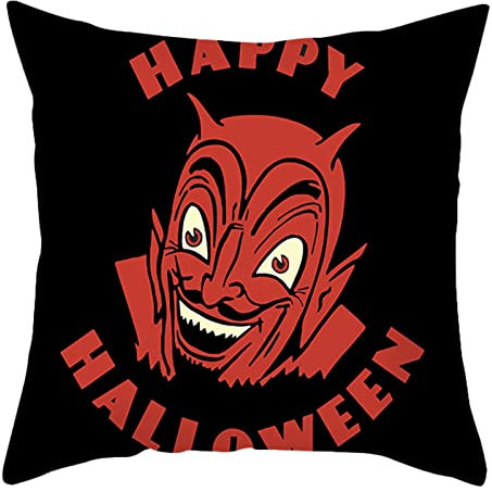 Rpporm 45 x 45 cm Halloween-Kissenbezug Digitaldruck Pfirsichhaut-Kissenbezug Dekokissen Tumblr (C, One Size)