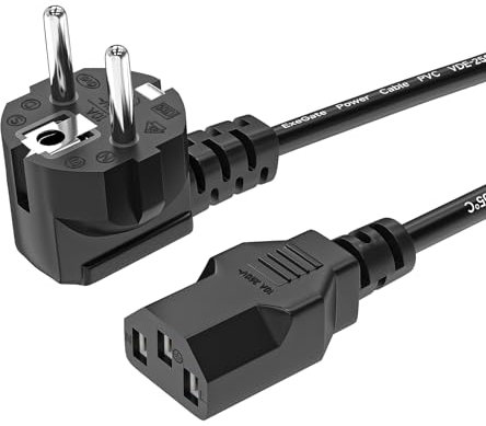 VIEVRE Netzkabel 3 Polig, Kaltgerätekabel 1,5m, PC Stromkabel, Power Cable, Stromkabel PC für Drucker, Monitore, PS3/PS4 PRO, Scanner, TV, Bildschirm, Beamer etc
