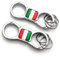 PTDecals 2 Stück Chrom Silber Metall Italien Italienische Flagge Schlüsselanhänger Schnellspanner Frühling Schlüsselanhänger mit 6 Ringen für Männer Frauen