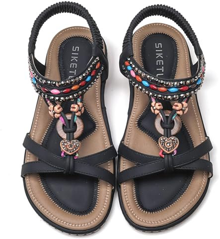 Vunavueya Donna Scarpe Sandali Moda con Cinturino Casual Estive Sandalo a Punta ApertaNero Love 42