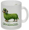 Grasdackel schwäbischer Dialekt Glas Tasse Schwäbischer Dialekt Glas Tasse ideal für Schwaben und BW-Liebhaber mit Dackel Hundemotiv im Fell-Design