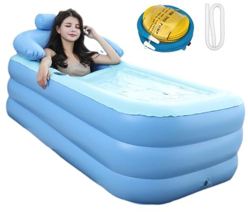 Tragbare Badewanne für aufblasbares Spa, aufblasbares Schwimmbad aus PVC – persönlicher Pool, Badewanne 63 x 33 x 25 Zoll, Tauchwanne für Familie, Erwachsene