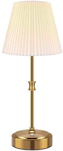 Jayencer Touch Control Cordless Table Lamp,5000mAh Battery Powered,Bedside Night Lamp with Stepless Dimming,Portable Table Lamp for Bedroom,Restaurants,Offices,Cafe (Gold)