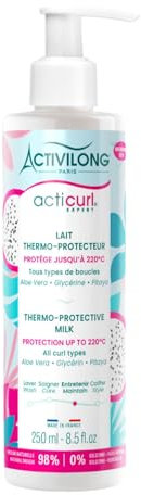 Activilong - Lait-Thermo Protecteur Acticurl Expert - Tous Types De Boucles - Protection Thermique jusqu'à 220° - 98% D'Ingrédients d'Origine Naturelle - Made In France - 250 ml