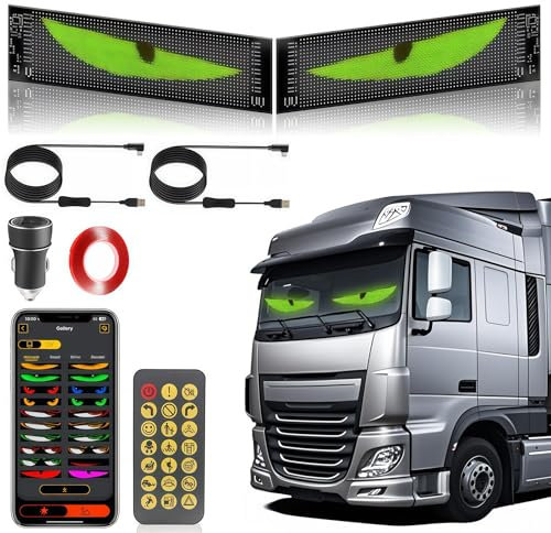 Devil Eyes Light For Cars Led Augen für Lkw,Teufelsaugen Lichter für Autos,Programmierbares Flex-Auto-LED-Display für Auto, LKW, Geschäft, DIY Dynamische LED Werbung