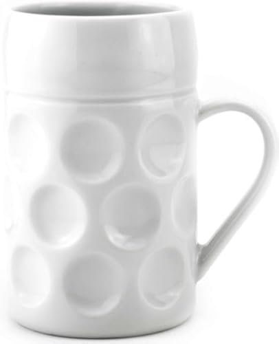 Der kleine MUC – Das Champagnerkrügerl vom Oktoberfest | 330 ml Porzellanbecher für Champagner, Kaffee & Cocktails | Modell Glossy Edelweiß (weiß)