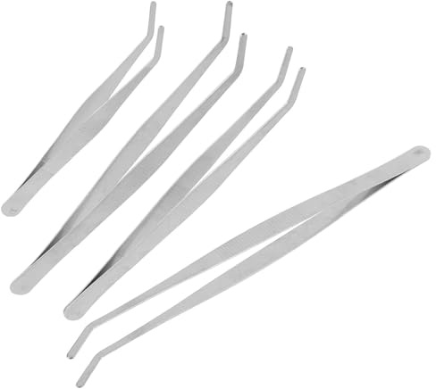 COHEALI Pince de Jardinage en Acier Inoxydable 4 Pièces Dents, Manche Long, Pinces à Épiler pour Plantation, Outil Compact Multifonction pour Jardin Cuisine