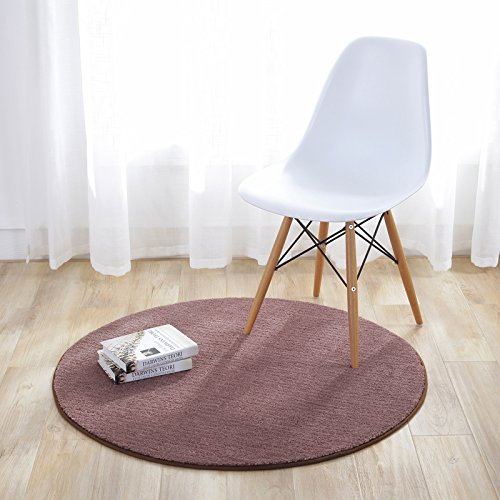 Fouriding Einfarbig Rund Teppich weicher Kurzflor Teppiche fürs Wohnzimmer, Esszimmer, Kinderzimmer, Schlafzimmer und die Küche geeignet Kamel 100cm