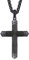 Spartan Men’s Necklace Cross Pendant in Wooden Inlay with Stainless Steel