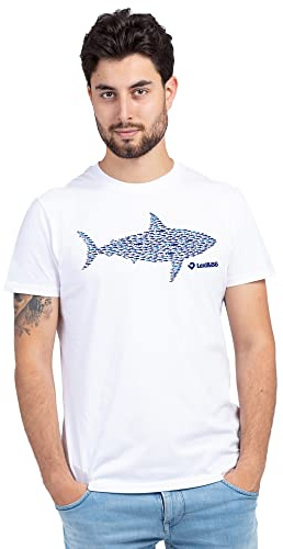 Lexi&Bö Smart Sardines Herren T-Shirt mit witzigem Fisch Druck in Hai Form aus Bio-Baumwolle und fairer Produktion in Portugal