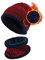 Aisprts Kinder Wintermütze Winterschal Beanie Kinder Strickmütze für Kinder mit Fleecefutter