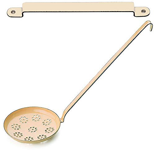 Riess Classic Backschaufel Backwender Plus Löffelblechleiste Aufhängeleiste Set Emaille-Kochgeschirr zum Hängen (goldgelb)