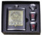 Zonster Edelstahl Alkohol Flachmann Whisky Weinflasche Trichter Tassen Flasche Kits CCCP Gravur Alkohol Container mit Box Gentlemans Geschenk, 8 Unze