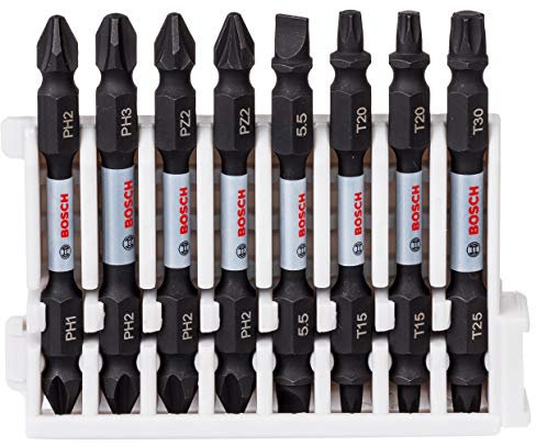 Bosch Professional 8-piece Impact Control Double-Bladed Screwdriver Bit Set (Pick and Click, impact driver accessories)