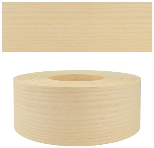 Mprofi MT® Edge Banding Ash | 45mm x 10m | Real Wood Veneer Edging Tape | Iron-On Edge Trim with Hot Melt Adhesive | Durable & Easy to Apply for Furniture, Shelves & Worktops