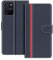 COODIO Handyhülle für Samsung Galaxy S10 Lite - Leder Klapphülle Tasche, Dunkel Blau/Rot