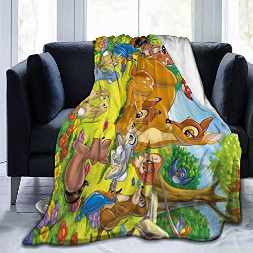FASHIONDIY Bambi Decke, übergroß, warm, für Erwachsene, superweiche Decke mit weichem Anti-Pilling-Flanell, für Erwachsene und Kinder, 3D-Druck, 203,2 x 152,4 cm