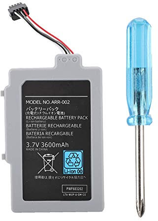 3600mAh Replacement Rechargeable Battery for Wii U Gamepad, Gamepad Charger & Cord Kit Compatible with Wii U
