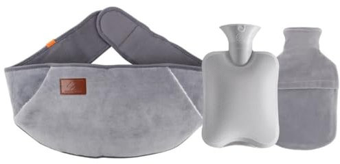 Jooheli Wärmflasche, Bis zu 4-6 Stunden warm, 3 in 1 Wärmflasche kautschuk mit Fleecebezug, ideal für Schmerzlinderung, Arthritis, Sportverletzungen, Ist das beste Geschenk für Familie und Freunde