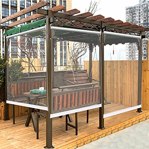 Rollos PVC Großer Wasserdichter Rollo Transparent für Außenfenster Pergola, PVC-Trennwände Aufrollen Jalousien, 95/115/135/155cm Breit (Color : W×H, Size : 155×260cm(61×102.3))