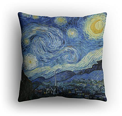 PICANOVA – Vincent Van Gogh Starry Night – Kissen mit Füllung Premium 40x40cm – Dekokissen mit Füllung – Zierkissen für Schlaf Und Wohnzimmer Mit Motivauswahl – Klassische Kunst
