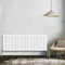 NRG Modern Radiator Gloss White 600x1593mm Double Oval Panel Heater Interior Designer Horizontal Bathroom Radiators