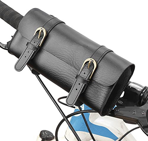 Agatige Retro Fahrrad Satteltasche Hecktasche PU Leder Lenkertasche Aufbewahrungstasche Fahrrad Fronttasche Utility Vintage Tasche