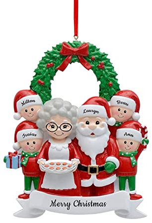 Personalisierte Namens-Weihnachtsverzierungen Familie von 2-8 Name der Familienmitglieder für Weihnachtsbaumschmuck Andenken-Familienverzierung