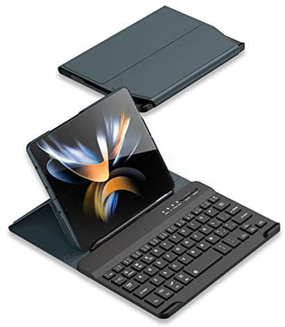 Hülle Case for Z Fold2 Keyboard + Magnetic Flip Folio + Pen Slot,Book Cover Keyboard Kit for Samsung Galaxy Z Fold2 5G(10)