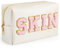 Buchstabentasche für Kosmetikartikel, Kosmetiktasche aus synthetischem Leder mit Skin Chenille-Buchstaben für Geldbörse, Wickeltasche, Reisen