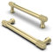 FURNIWARE 10 pièces Poignées Espacement des Trous de 128 mm Poignées de Meubles Poignées de Placard Poignées de Cuisine Poignées de Tiroir de Meubles-Laiton