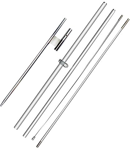 QSUM Feder-Fahnenmast-Set, 3,4 m, Swooper-Fahnenmast, passend für 2,4 m große Flaggen mit rostfreiem, robustem Erdspieß, Hardware-Flaggenmast für Outdoor-Business-Werbung