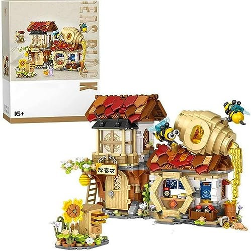 JOMIOD Haus Bausteine Bausatz, 1242 Klemmbausteine Honigladen Modular Haus Building Bausteine, Street View Modulares Haus Bausteine Bausatz MOC Konstruktionsspielzeug Nicht Kompatibel mit Lgo