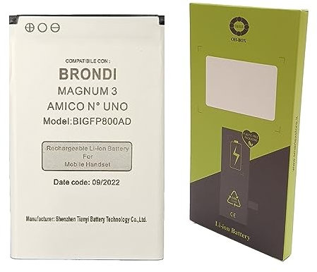 OH-BOX® Batteria compatibile con Brondi BIGFP800AD Magnum 3