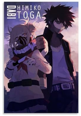 EKoKim Himiko Toga und Dabi Anime-Poster, dekoratives Gemälde, Leinwand, Wandposter und Kunstdruck, modernes Familienschlafzimmer-Dekor-Poster, 20 x 30 cm