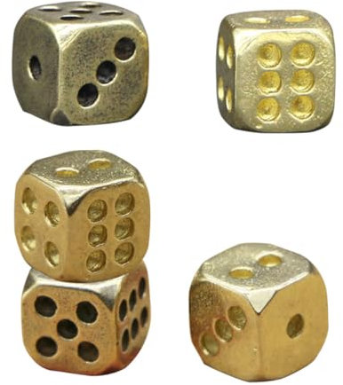 Toyvian 5st Würfel Aus Reinem Kupfer Tischspiele Würfel RPG-würfel Aus Metall Kupferwürfel Einzigartige 6-seitige Würfel Antike Würfel Entenwürfel D6 Reines Kupfer 6d Messing Antiquität