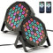 Eyourlife 2 Stück LED Par Strahler, 36 LED 72W Discolicht Partylicht, RGB DMX512 mit Fernbedienung, Bühnenlicht 7 Lichtmodi DJ licht für Party Bar Stage Feste Show [Energieklasse C]