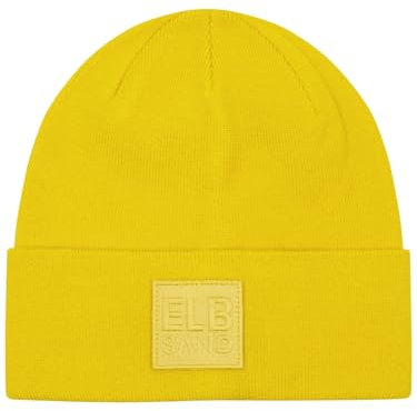 Elbsand Damen Beanie ESBea Strickmütze mit Logopatch 10011 00 Sulphur (266)