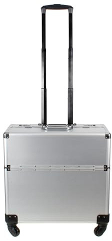 AR BRAND EST. 2021 Aluminium Pilot Wheeled Trolley Case Hard Briefcase Black Silver (Silver)