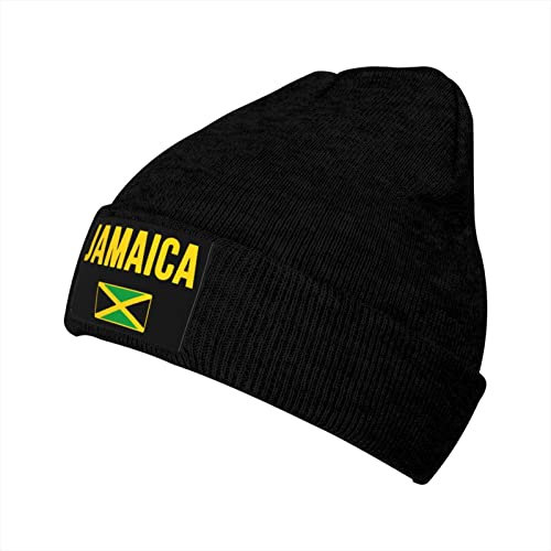 934 Beanie Jamaica Country Flag, Jamaican Flag Black Skull Beanie Unisex Mützen Atmungsaktivem Strick Beanie Für Sports Winter Damen
