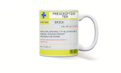 forefrontdesigns Personalised Prescription Coffee Mug – Funny Novelty Tea & Pharmacy Mug, Nurse & Pharmacist Gift, Medical Coffee Cup for Doctors, Paramedics & Drinkers