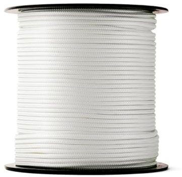 SNURO Cuerda de nailon (3 mm, 100 m, color blanco) – Cuerda de paracord con material de nailon fuerte – resistente al desgarro y ligera